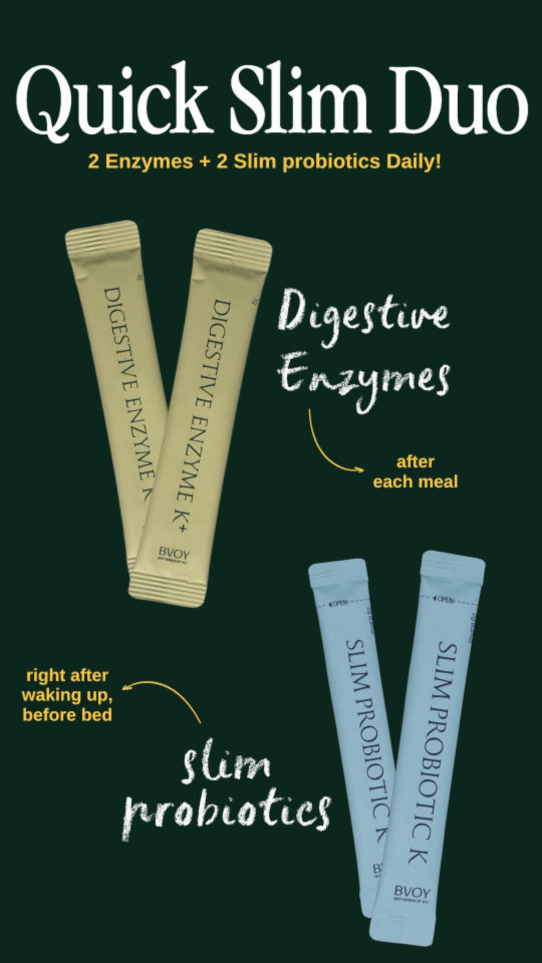 Digestive Enzyme K + Slim Probiotic K (Bundle Package) 15%OFF